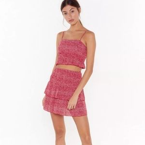 Nasty Gal - CoOrd red floral set